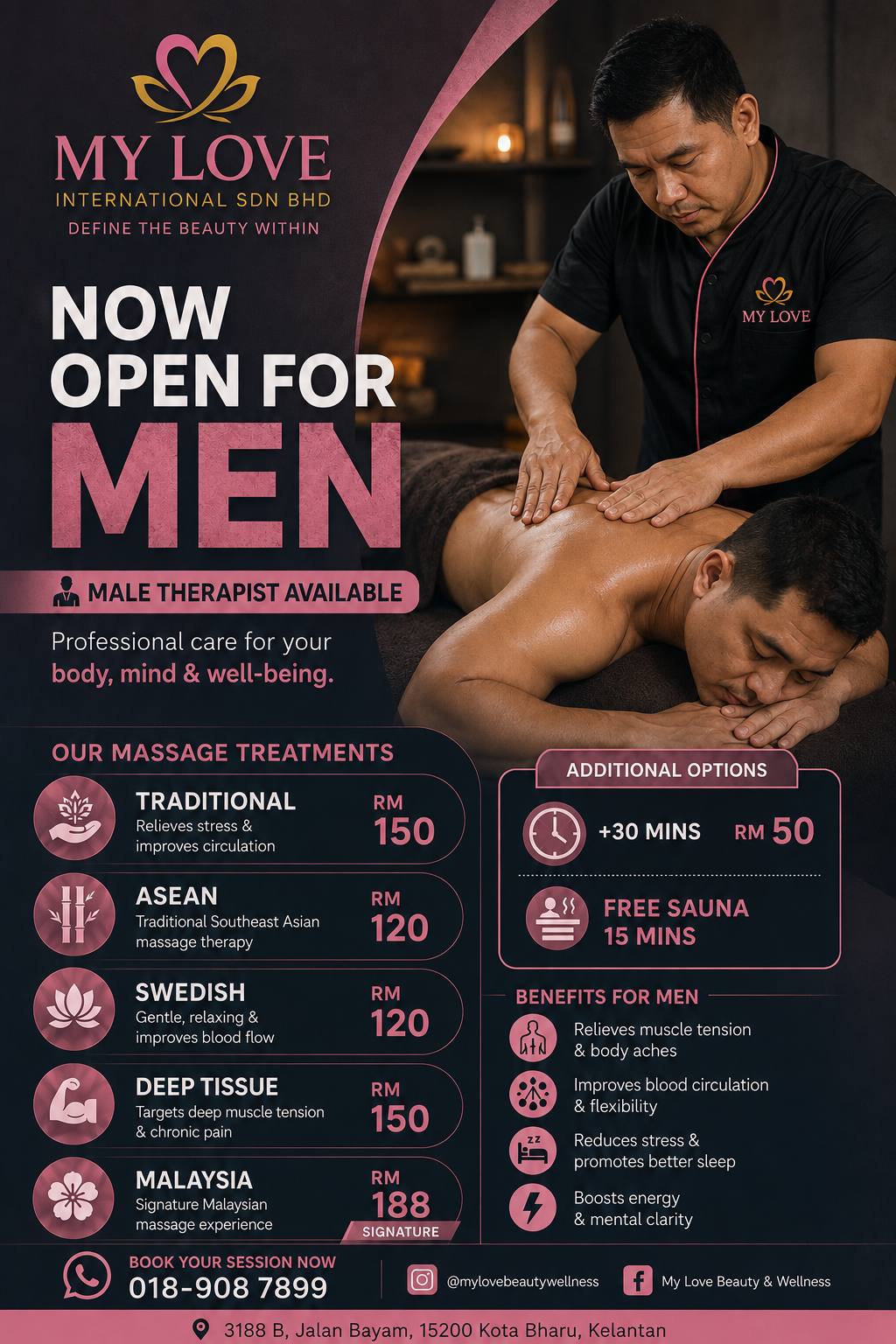 My Love International — Now Open for Men, male therapist available